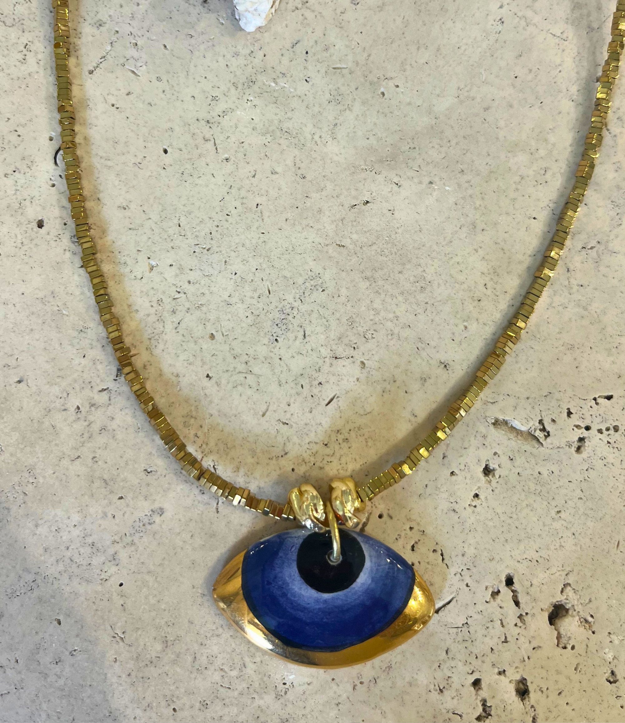 Nazar Evil Eye Hematite Necklace