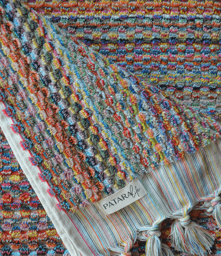 Pearl Stripe Turkish Cotton Bath Sheet - Multi Colour
