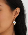 White Evil Eye Earrings