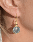 Coin and Garnet Earrings