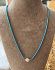 Pearl and Turquoise Beaded Necklace