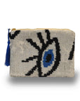 IKAT Velvet Pouch — Evil Eye Ivory