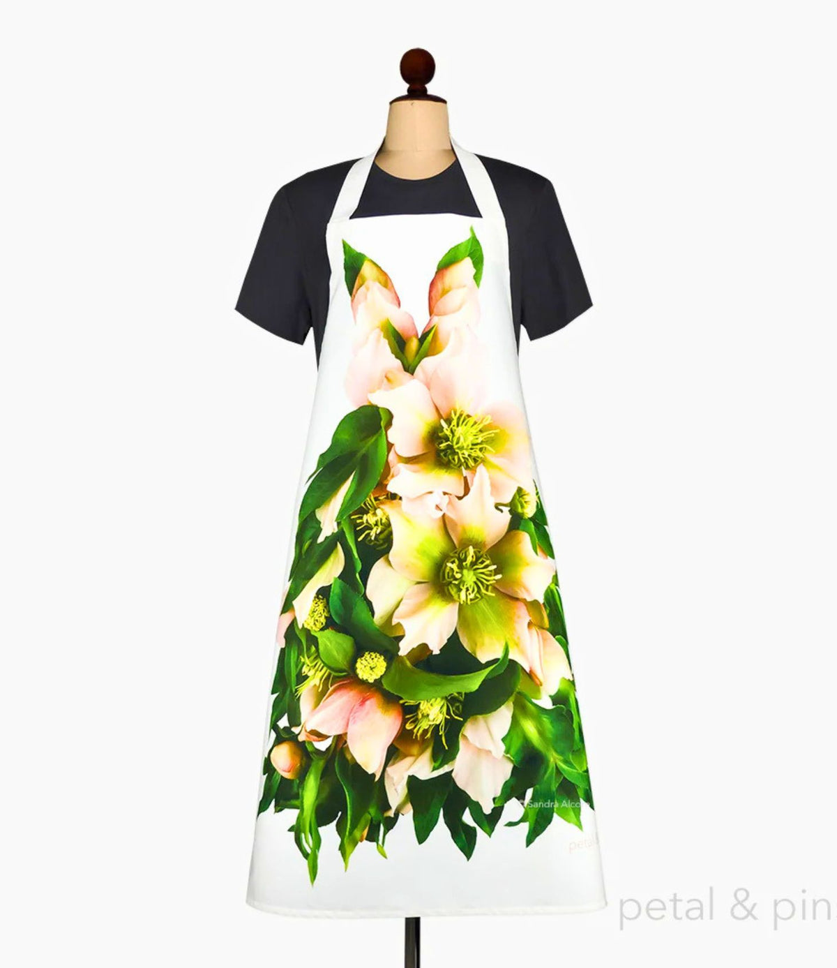 Hellebore Romance Dress linen apron by Petal & Pins