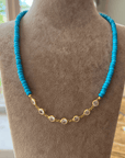 Turquoise & Crystal Short Necklace