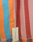 Striped fabric with a Patara label, featuring colors like blue, orange, and pink.