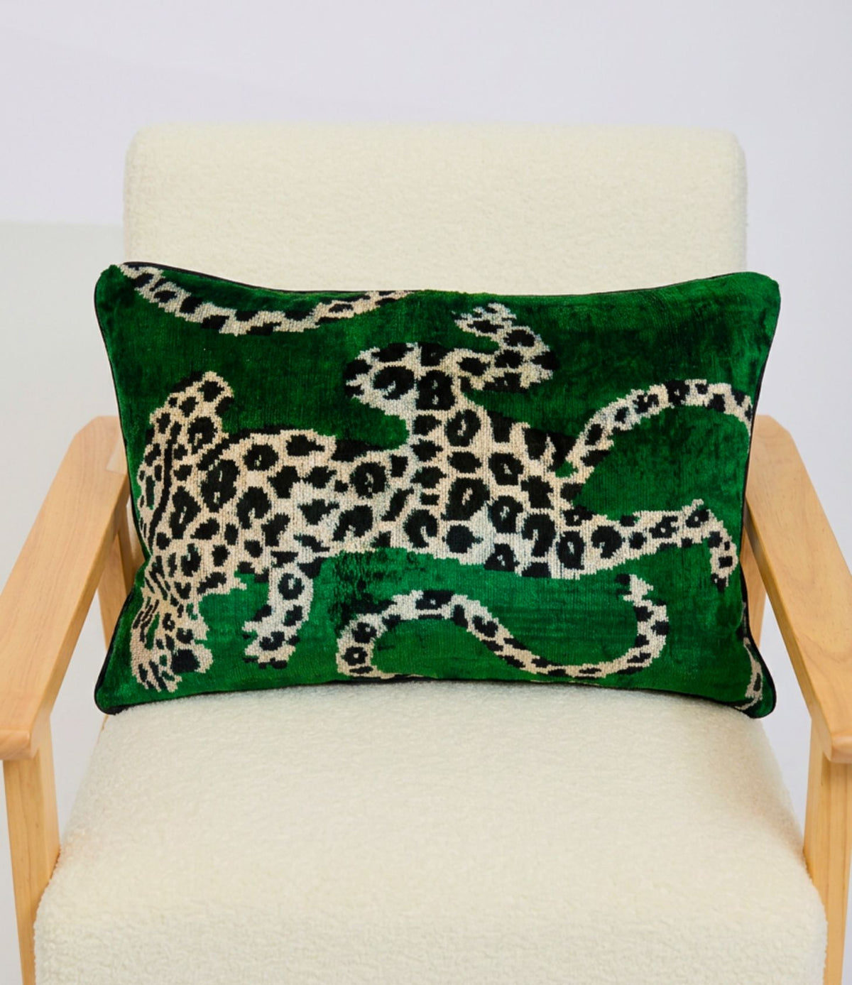 IKAT Cushion — Emerald Leopard