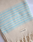 "Kas" Linen/Cotton peshtemal light blue stripe
