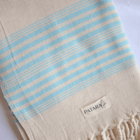 "Kas" Linen/Cotton peshtemal light blue stripe