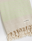"Kas" Linen/Cotton peshtemal in light green stripe