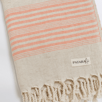 "Kas" Linen/Cotton peshtemal in Orange stripe