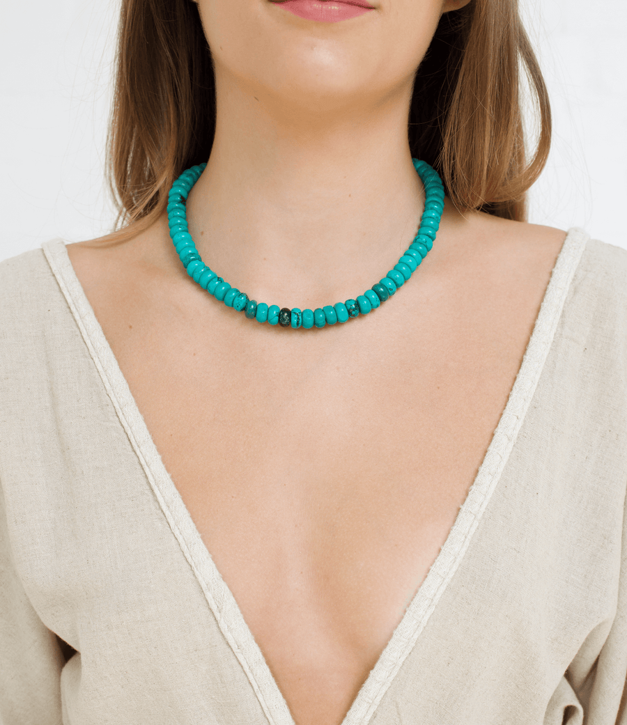 Genuine Turquoise beaded necklace
