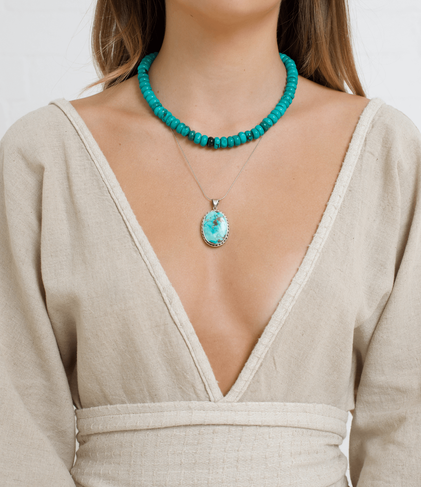 Genuine Turquoise beaded necklace